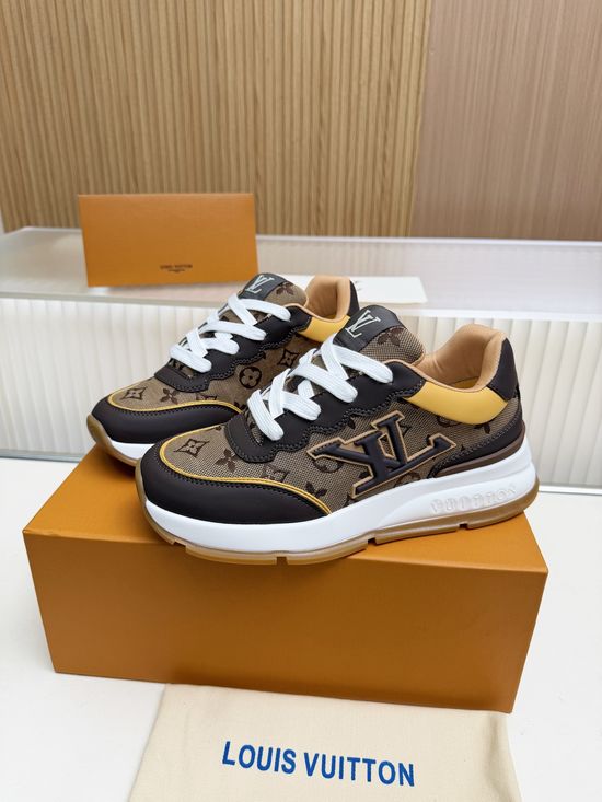 Louis Vuitton Premium Cowhide Casual Shoes with Comfort Latex Insole