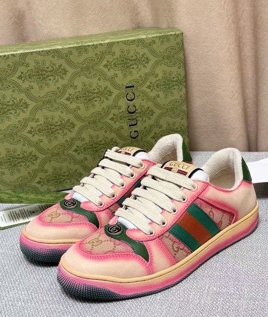 Gucci Distressed Leather Upper Casual Daily Wear Shoes