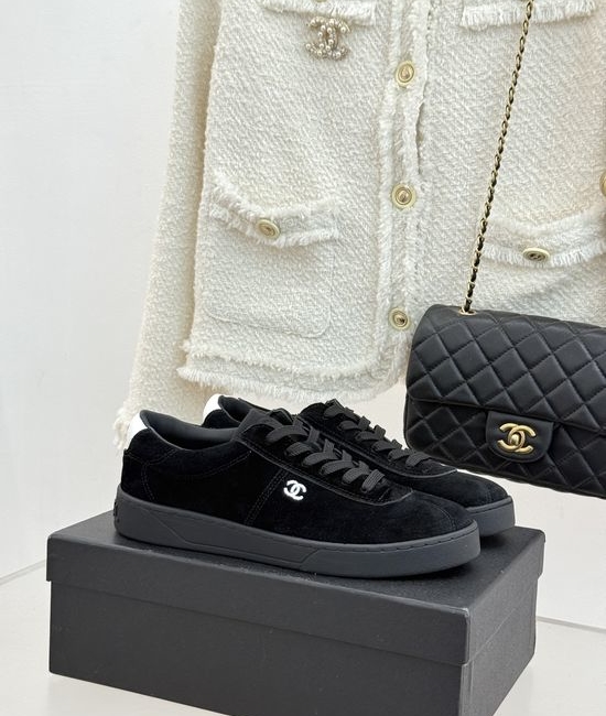 Chanel Retro Suede Leather Stitching Casual Training Sneakers