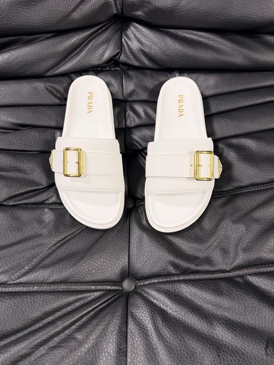 Prada Genuine Sheepskin Lightweight Comfortable Casual Slides