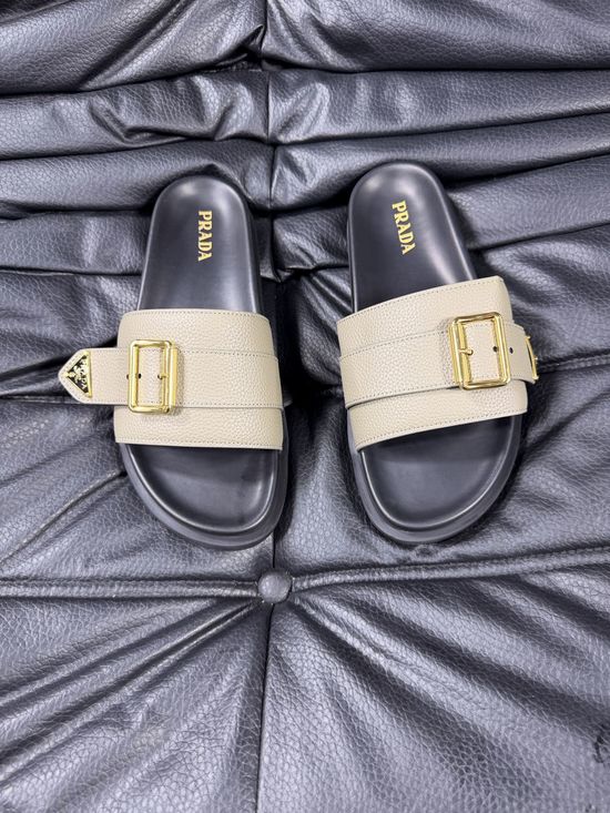 Prada Genuine Sheepskin Lightweight Comfortable Casual Slides