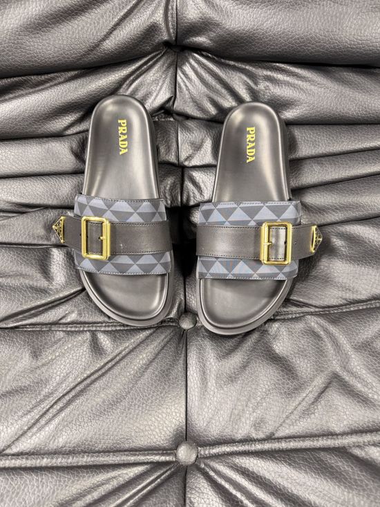 Prada Genuine Sheepskin Lightweight Comfortable Casual Slides