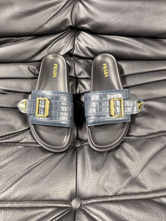 Prada Genuine Sheepskin Lightweight Comfortable Casual Slides