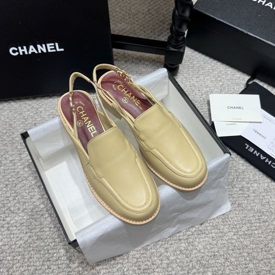 Chanel Rhinestone Buckle Leather Loafer Slip On Casual Shoes