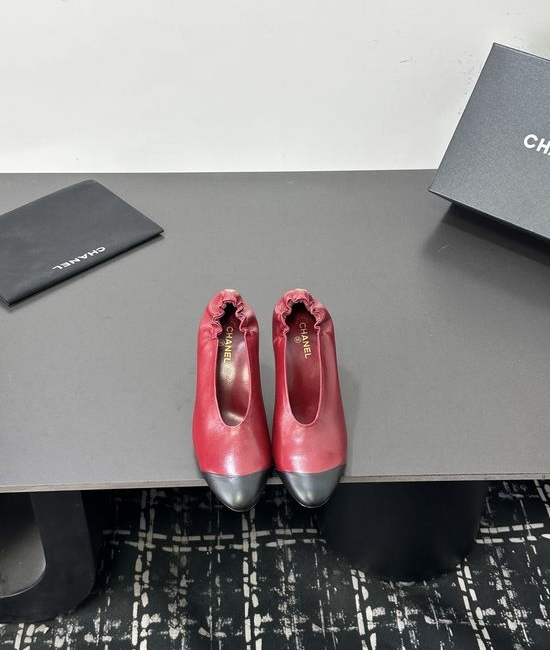 Chanel Color Block Ruffled Stiletto Pumps Sheepskin Upper
