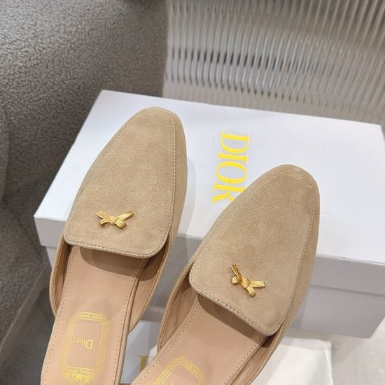 Christian Dior CD Flat Slides Premium Soft Leather Comfortable Casual Daily Wear