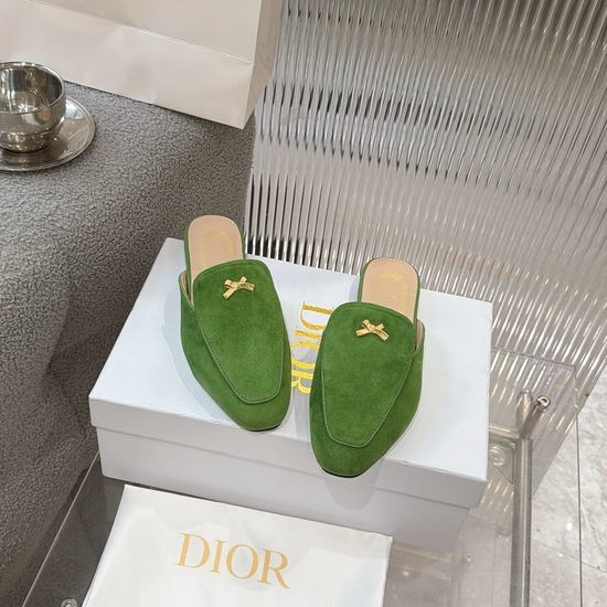 Christian Dior CD Flat Slides Premium Soft Leather Comfortable Casual Daily Wear