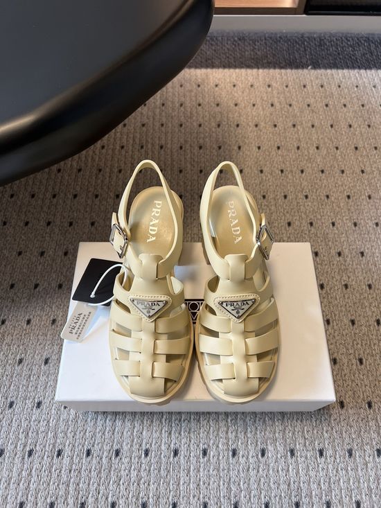 Prada Chunky Roman Sandals with Buckle Strap Design