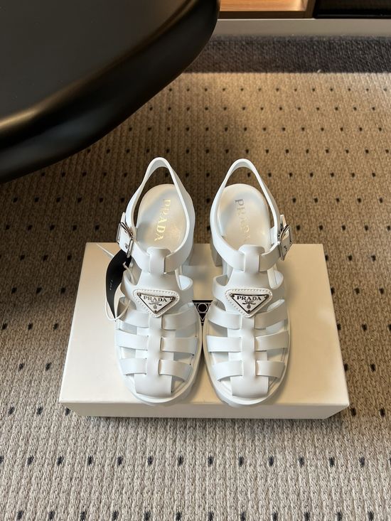Prada Chunky Roman Sandals with Buckle Strap Design
