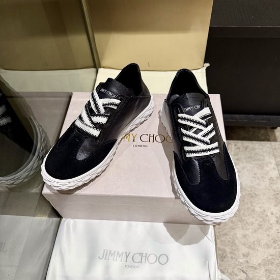 Jimmy Choo Classic White Sneakers Versatile Stylish Casual Footwear