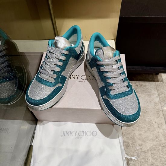 Jimmy Choo Sequin Casual Sneakers Comfortable Versatile Daily Footwear