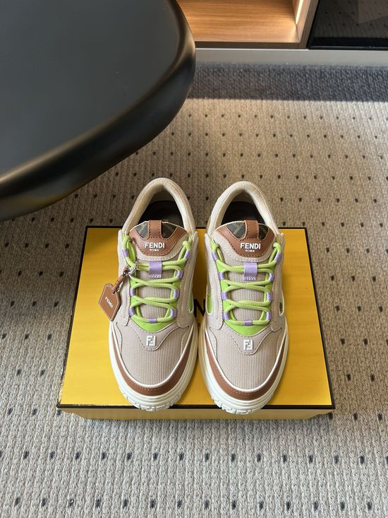 Fendi Vintage Chunky Sneakers with Color Block Design