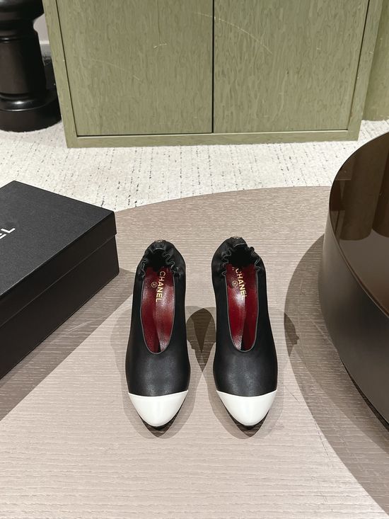 Chanel Colorblock Pointed Heel Pumps with Adjustable Elastic Strap