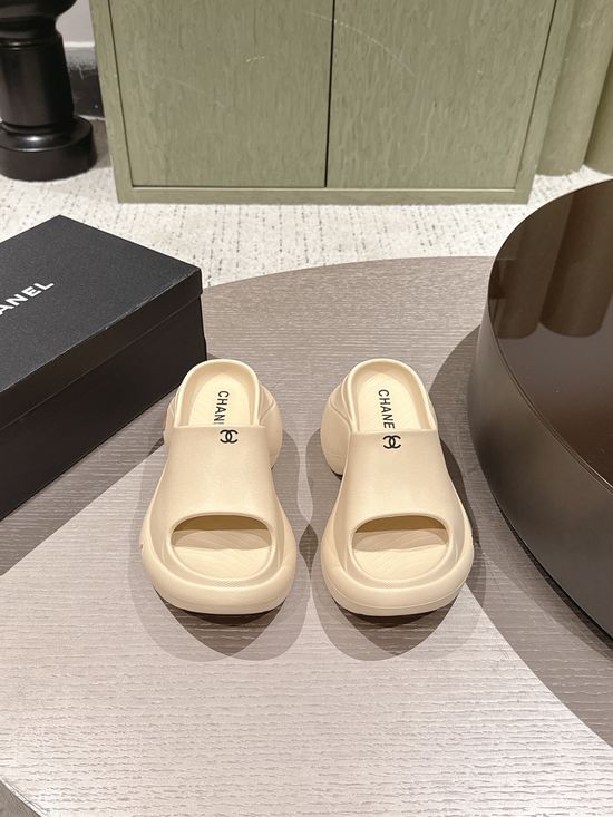 Chanel Elevating Casual Slip-on Platform Slides with Soft Upper