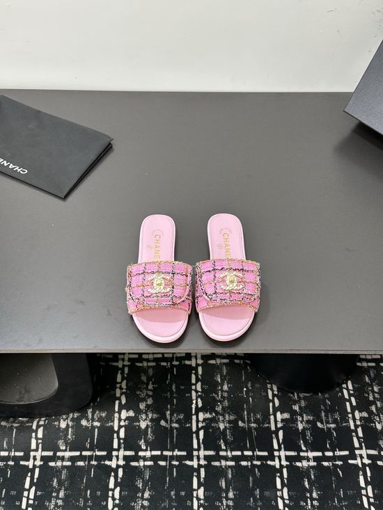 Chanel Comfortable Sheepskin Lining Casual Slides