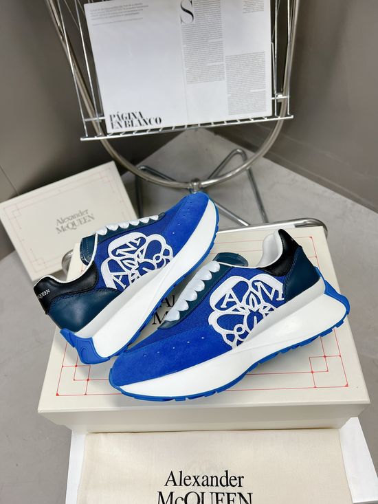 McQueen Embossed Leather Fashion Sneakers with Extra Laces