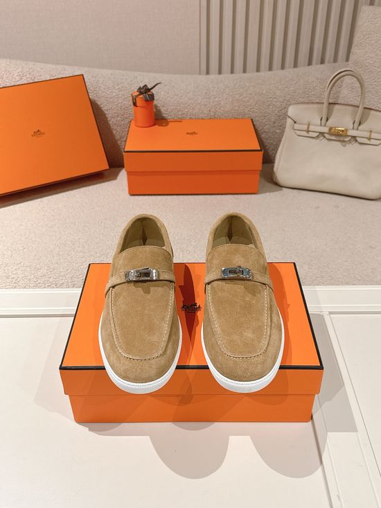 Hermes Classic Loafers with Decorative Buckle Design