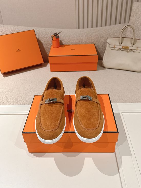 Hermes Classic Loafers with Decorative Buckle Design