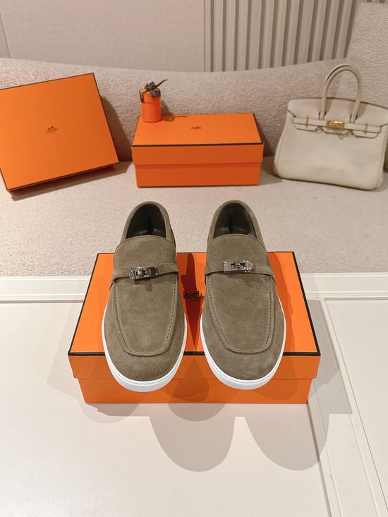 Hermes Classic Loafers with Decorative Buckle Design