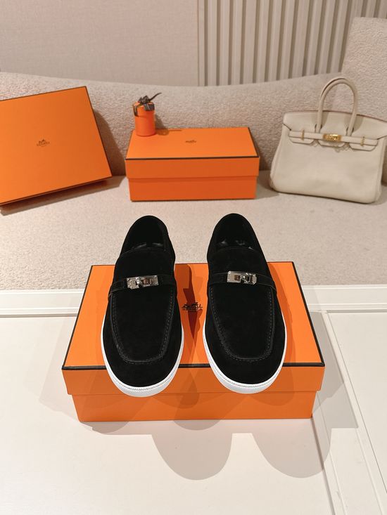 Hermes Classic Loafers with Decorative Buckle Design