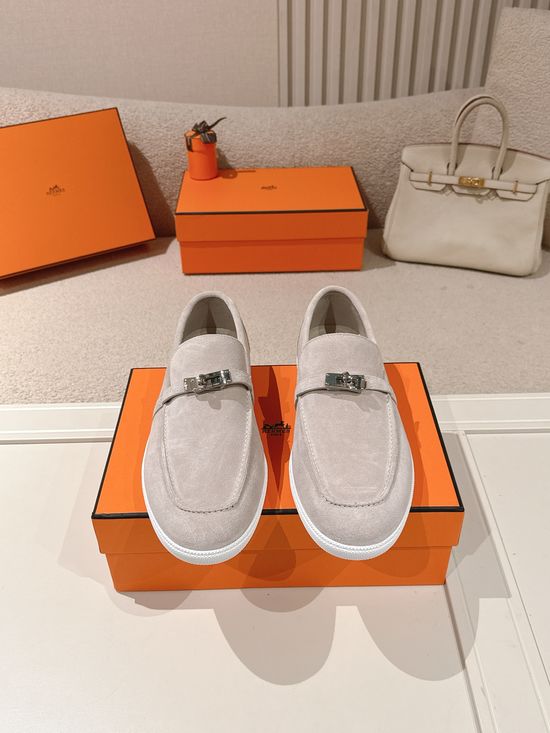 Hermes Classic Loafers with Decorative Buckle Design
