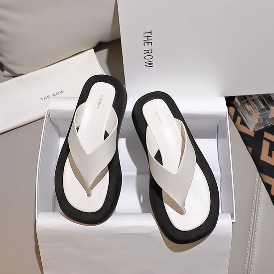 The Row Custom Leather Thick-soled Flip-flops