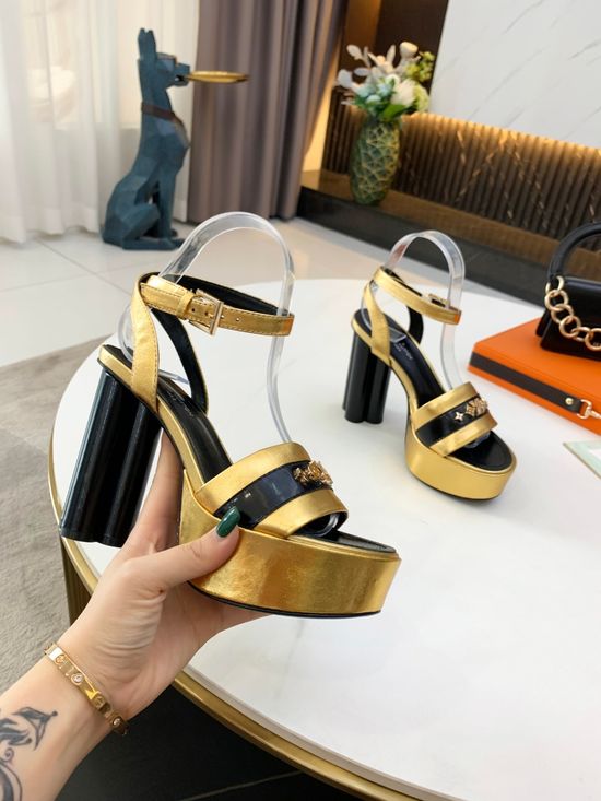 Louis Vuitton Color-block Platform High Heels Premium Leather Upper Soft Lining