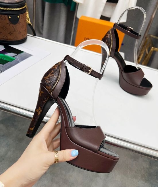 Louis Vuitton LV Premium Color Block Leather Upper Platform Heels