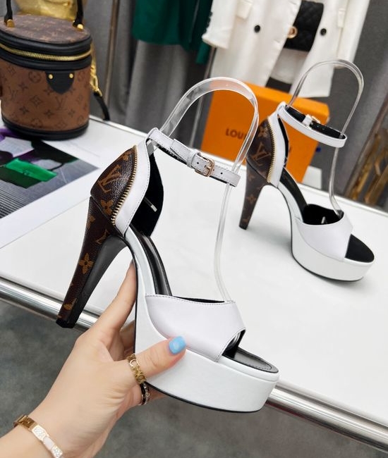 Louis Vuitton LV Premium Color Block Leather Upper Platform Heels