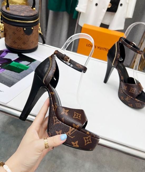 Louis Vuitton LV Premium Color Block Leather Upper Platform Heels