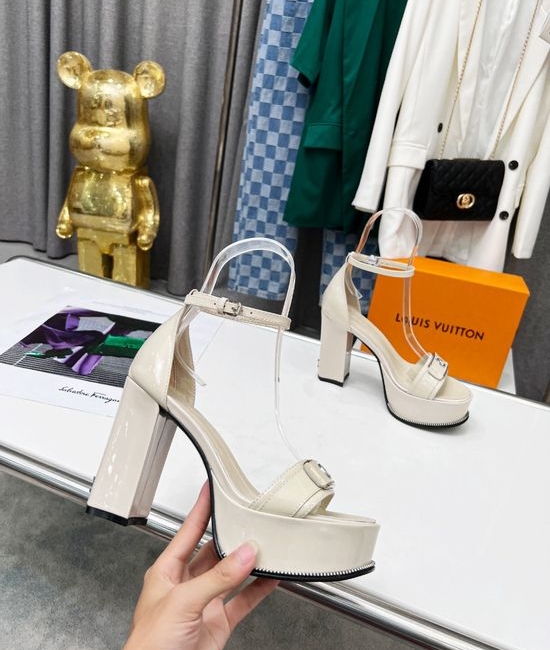 Louis Vuitton LV Stylish High Heel Sandals with Top Layer Cowhide