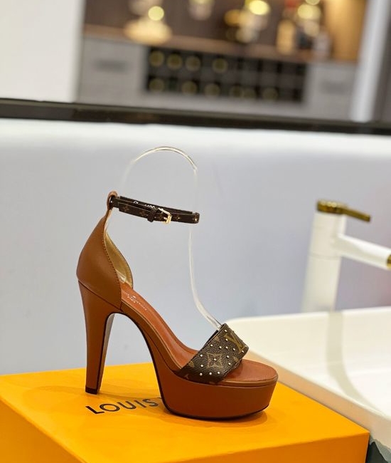 Louis Vuitton LV Elegant Color Block Leather Sole Platform Heels