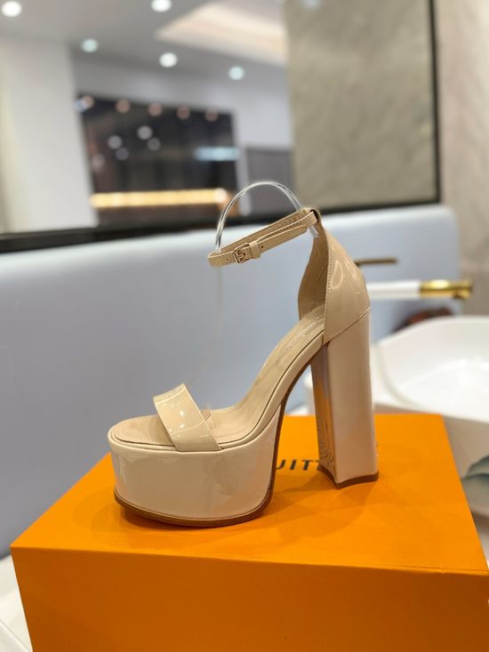 Louis Vuitton Timeless Buckle High Heel Sandals Premium Leather Upper