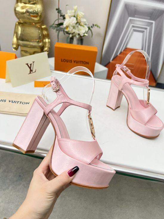 Louis Vuitton Silk Fabric Sandals with Rhinestone Buckle Premium Sheepskin Lining