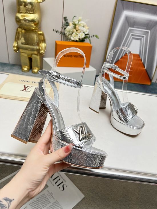 Louis Vuitton Premium Texture Platform Sandals Soft Goat Leather Insole Durable Sole