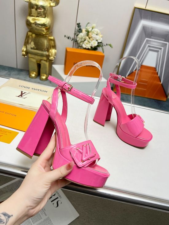 Louis Vuitton Premium Texture Platform Sandals Soft Goat Leather Insole Durable Sole