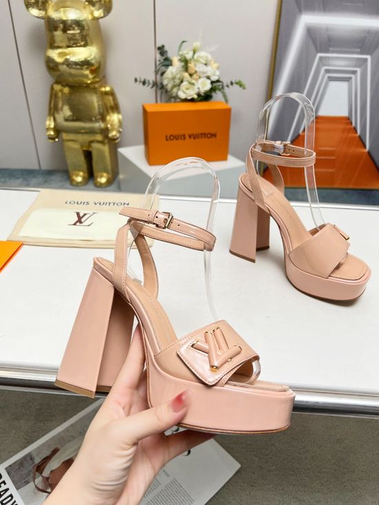 Louis Vuitton Premium Texture Platform Sandals Soft Goat Leather Insole Durable Sole