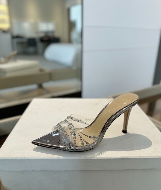 Gianvito Rossi Hotfix Rhinestone Mule Stiletto Sandals Soft Goatskin Lining