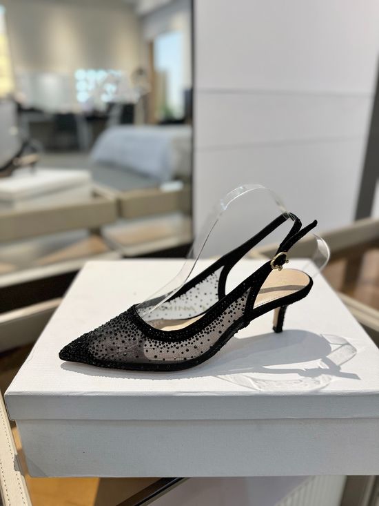 Gianvito Rossi Rhinestone Mesh Pointed Toe Stiletto Heel Sandals