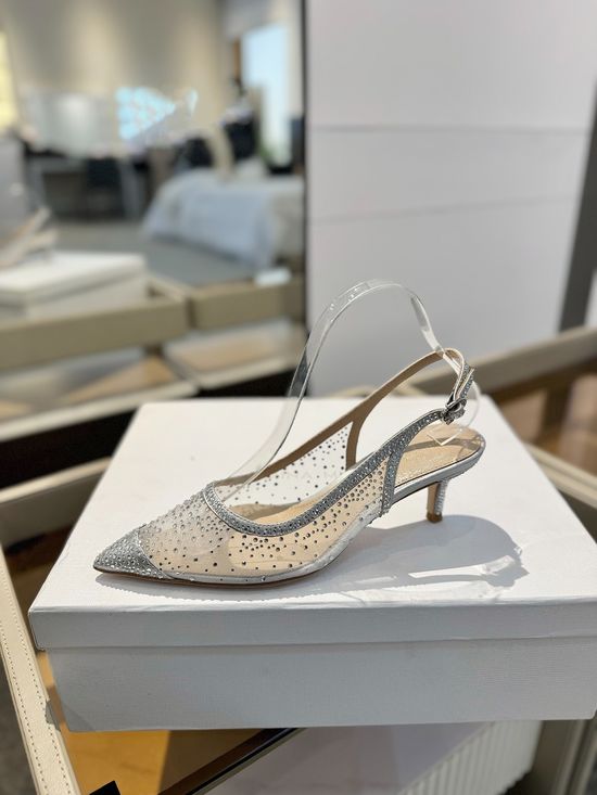 Gianvito Rossi Rhinestone Mesh Pointed Toe Stiletto Heel Sandals