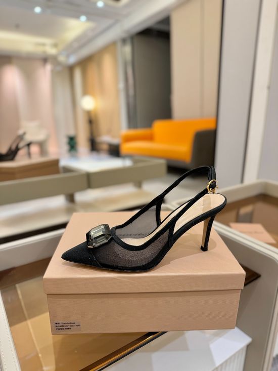 Gianvito Rossi Gemstone Mesh High Heel Slide Sandals