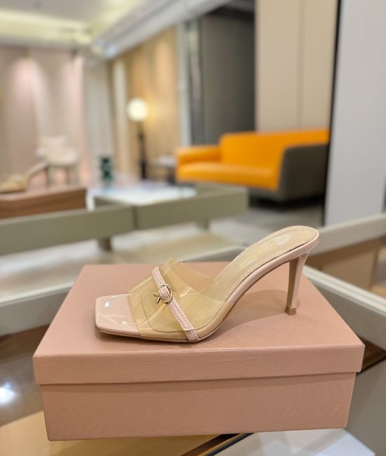 Gianvito Rossi Sleek Thin Strap Stiletto Heel Open Toe Mules
