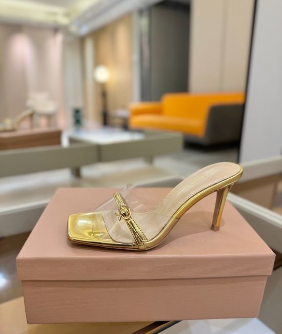 Gianvito Rossi Sleek Thin Strap Stiletto Heel Open Toe Mules