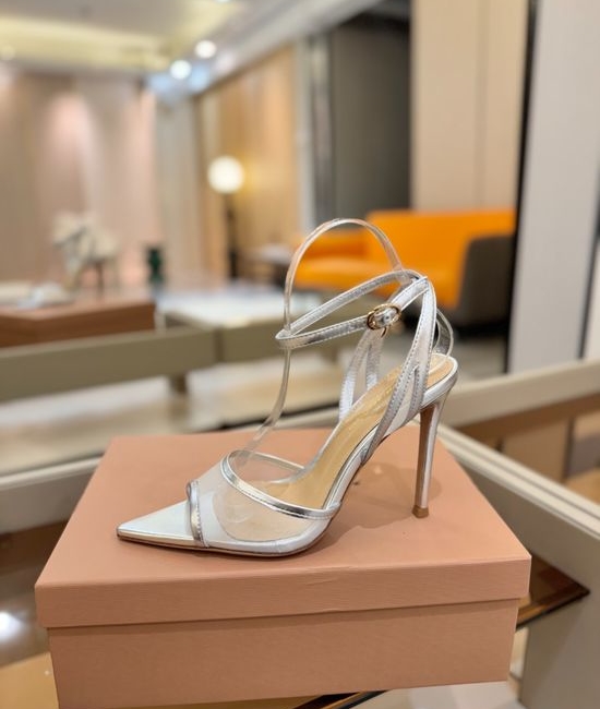 Gianvito Rossi Minimalist Leather Mesh High Heel Shoes