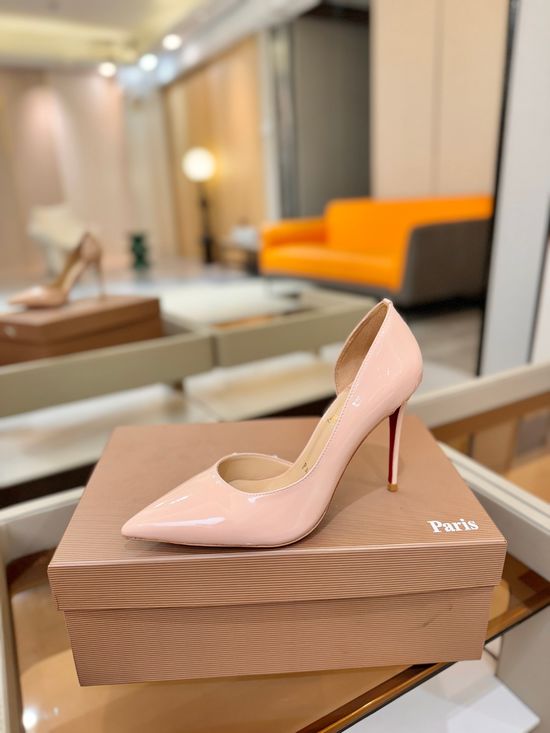 Christian Louboutine Classic Leather Pointed Toe Stiletto Heel Pumps