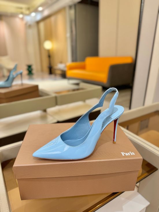 Christian Louboutine Wave-back High Heels Patent Leather Upper Genuine Leather Sole