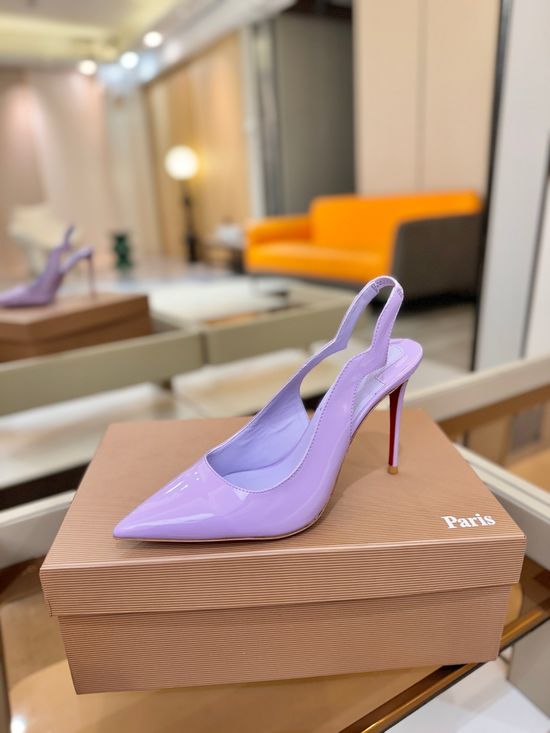 Christian Louboutine Wave-back High Heels Patent Leather Upper Genuine Leather Sole