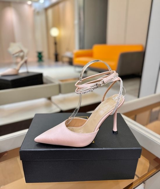 Alevi Milano Rhinestone Decorated High Heel Sandals Premium Silk Upper