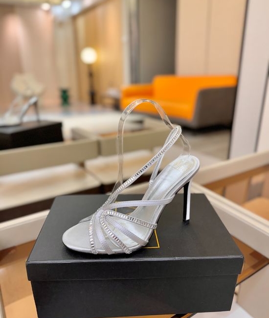 Alevi Milano Rhinestone Embellished High Heel Sandals Silk Upper