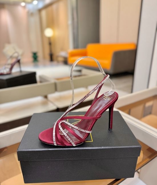 Alevi Milano Rhinestone Embellished High Heel Sandals Silk Upper